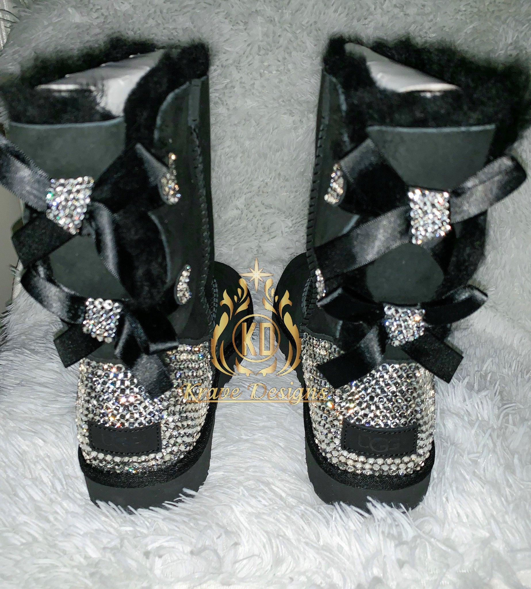 Bling Ugg Crystal Custom Women's Bailey Bow Ugg Boots
