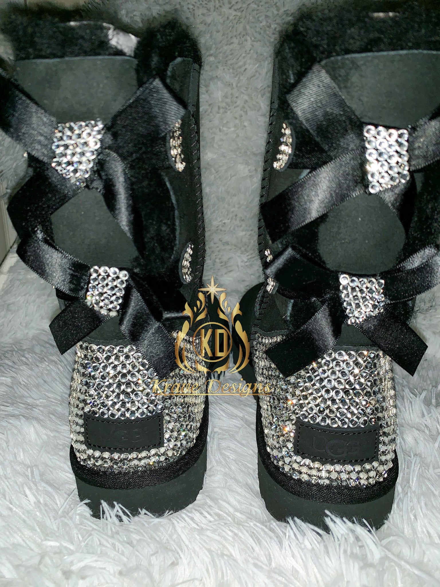 Buy Custom Bailey Buttom UGG Boots Made with Swarovski Crystals