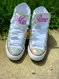 Rhinestone and Pearls Chuck Taylors- Wedding Shoes